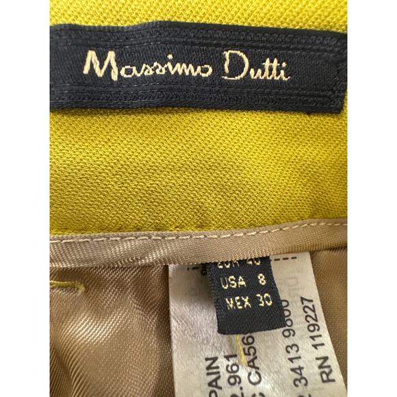 Massimo Dutti Chartreuse Green Crop Pants NWT Pleated High Rise Size 8 Preppy - Picture 8 of 8